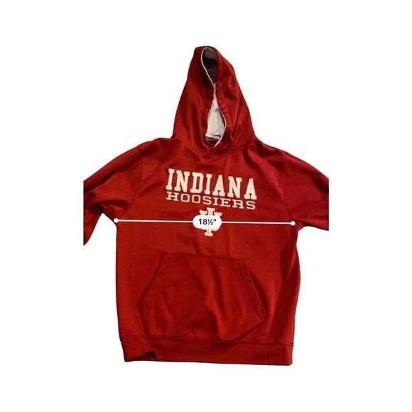 Indiana HOOSIERS Youth XL 16-18 Red Pull Over Hooded Sweat Shirt Coliseum - Picture 8 of 12